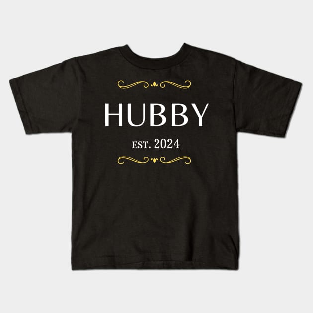 hubby to be - husband est 2024 Kids T-Shirt by vaporgraphic